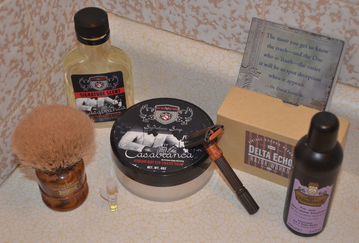 #SOTN <a href="/DeltaEchoRazors/">Delta Echo Razors</a> G-Slim <a href="/AESimpson1919/">Simpson Brushes</a> CH3 @Phoenix_Shaving @Shaving_Charky Casablanca #Alt_Innsbruck #Phaedon