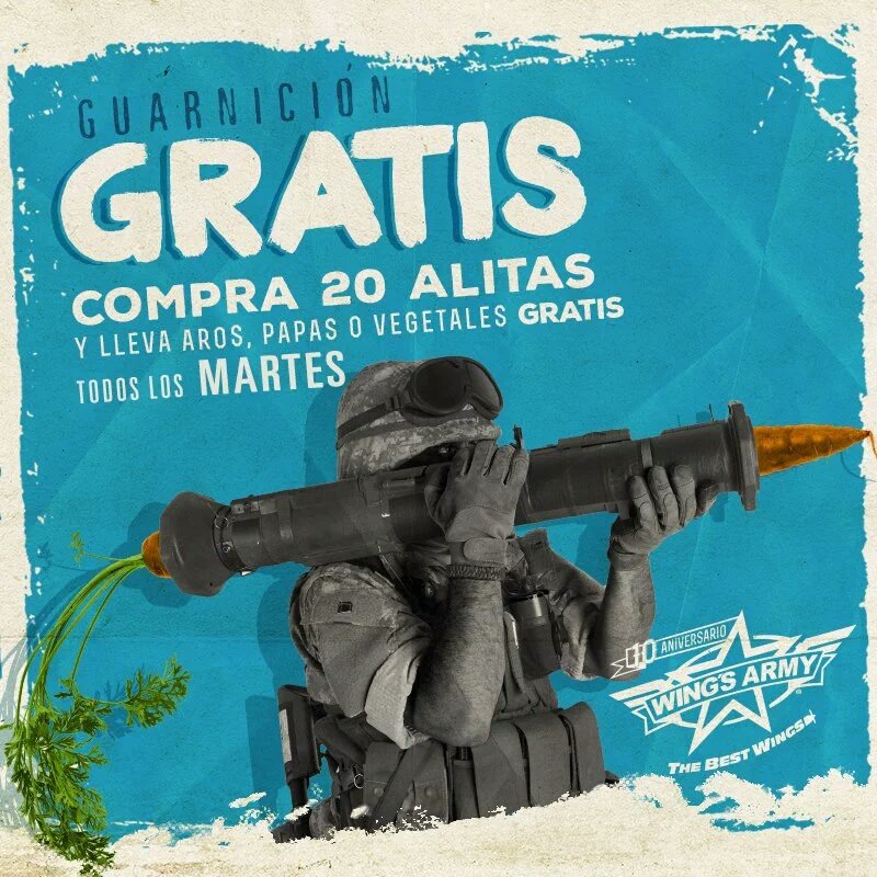 WA_tapachula's tweet photo. Que nada es gratis en esta vida? Los martes al pedir 20 alitas la guarnición es gratis, @WA_tapachula, plaza kafeto! https://t.co/aTntDBPYqI