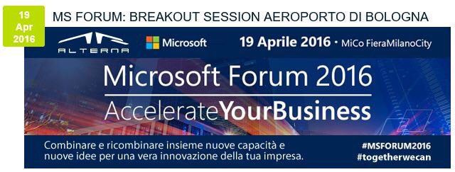 matteogi's tweet photo. #MSForum2016 Teatro 7 h. 15:00 Aeroporto di #Bologna ''vola" sul Social Engagement w/ #MSDynCRM thx/ @msimpresa https://t.co/k8jSH1W9zJ