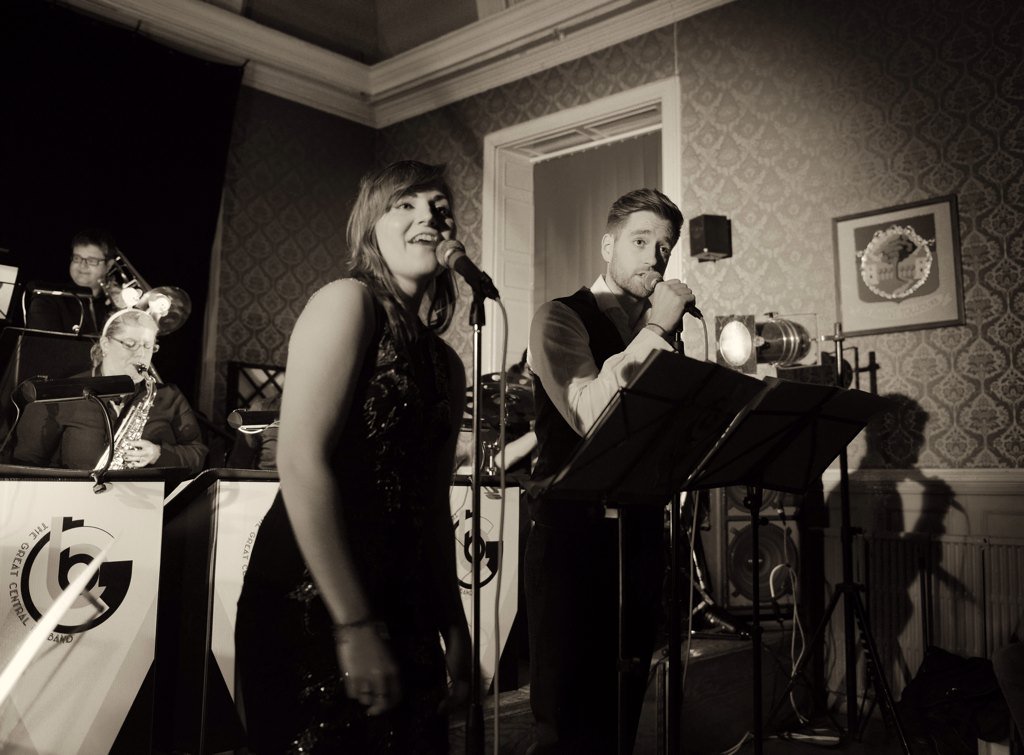 GreatcentralB's tweet photo. Chris filbey and lorna Edwards at GCBB Xmas show #bigband #swing #vocals https://t.co/8zMKkyjCsl