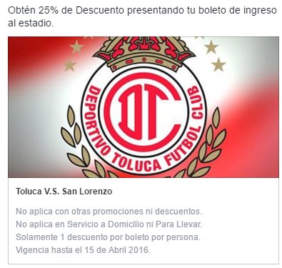 HopiKaafeh's tweet photo. Apoya al @TolucaFC yendo al estadio, y aprovecha nuestra #Promocion al presentar tu boleto de entrada #VamosDiablos https://t.co/PFWki0avco
