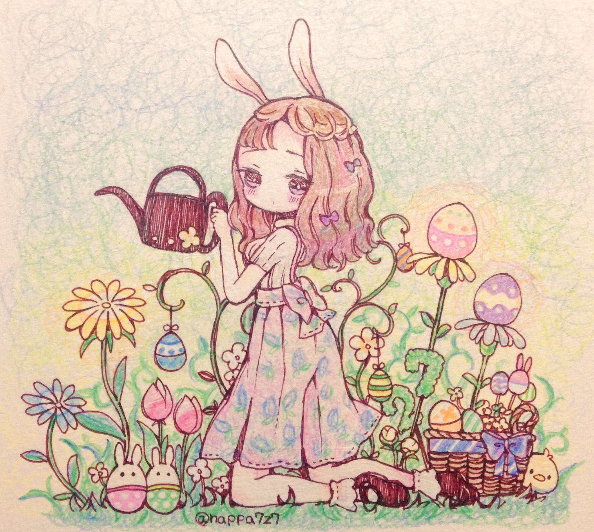 توییتر しろなっぱ در توییتر イースターって可愛い と思って1か月ほど前に描いていたイラスト T Co Esn254po5k