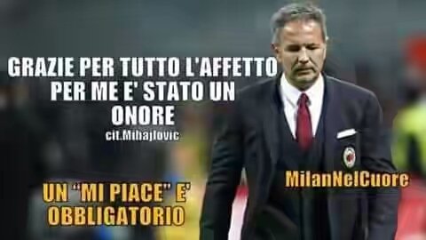 Thank mr sinisa mihaljovic 
#wewillmissyou #thanksmiha #forzamilan