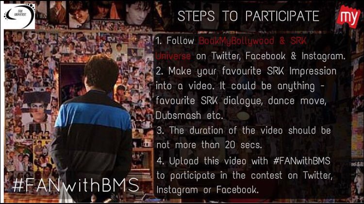 BookMyBollywood's tweet photo. STEPS to participate, send your entries  &amp; #win tickets to #FAN #SayYesToFAN @SRKUniverse #2daysforFAN #SRK #contest https://t.co/w9Fxi2Y4mA
