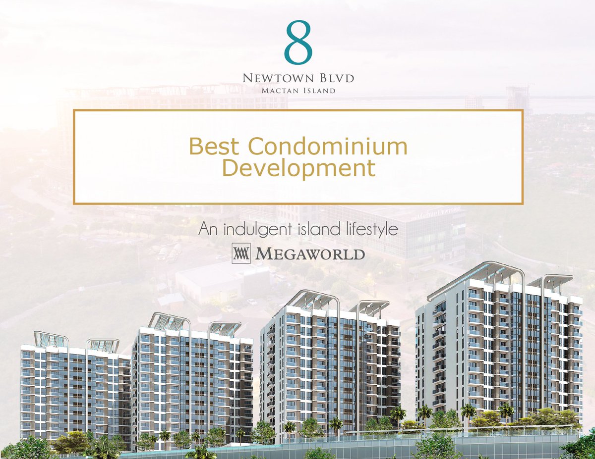 MegaworldTMN's tweet photo. Kudos to 8 Newtown Boulevard for winning the Best Condo Development in Cebu during #PPA2016! #BestCondoinCebu #8NB https://t.co/qW7UtkSLqO