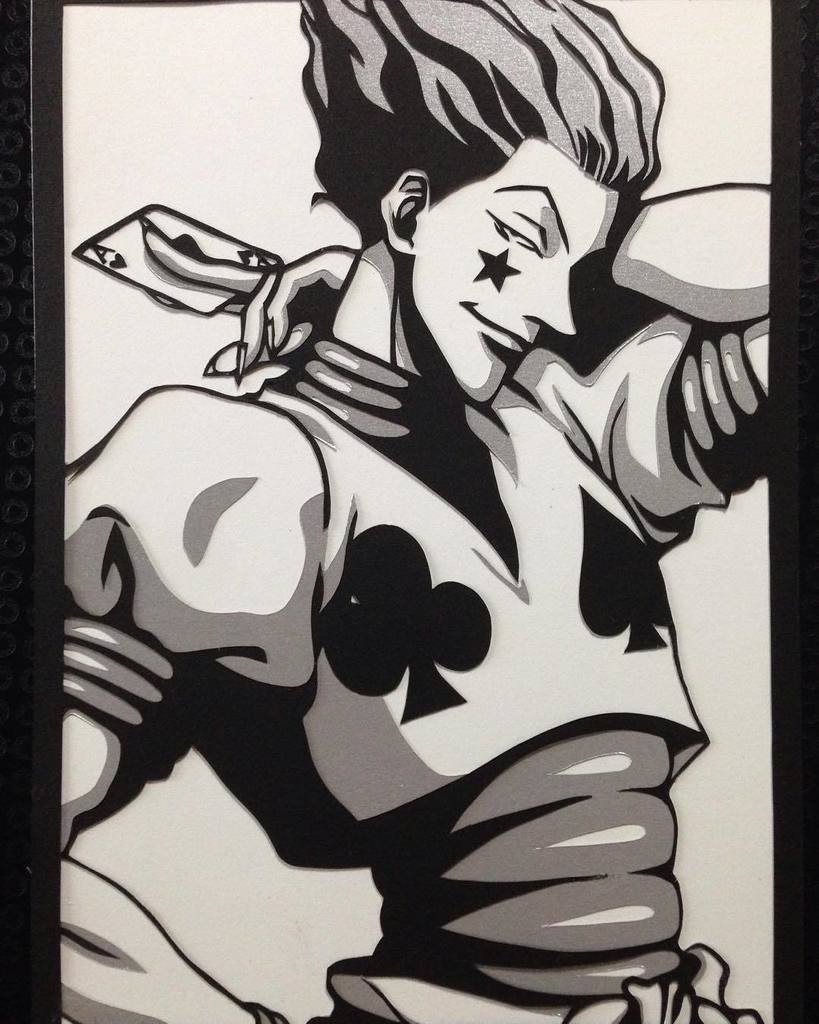 即決 ハンターハンター Hunter Hunter ハンドタオル ヒソカ ミニタオル 切り絵 和紙 １着でも送料無料 ヒソカ