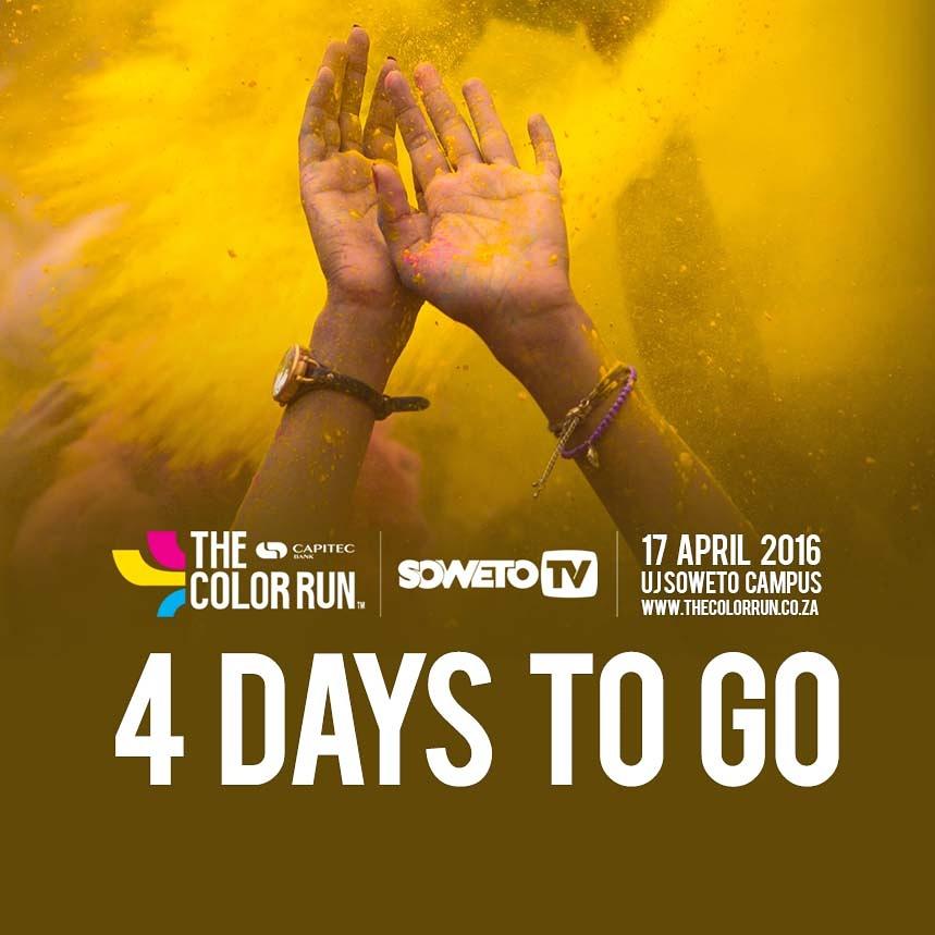 SowetoTVchannel's tweet image. 4 Days to go.
Get your @TheColorRunSA tickets at thecolorrun.co.za/tickets &amp;amp; run the #Happiest5K with friends n family