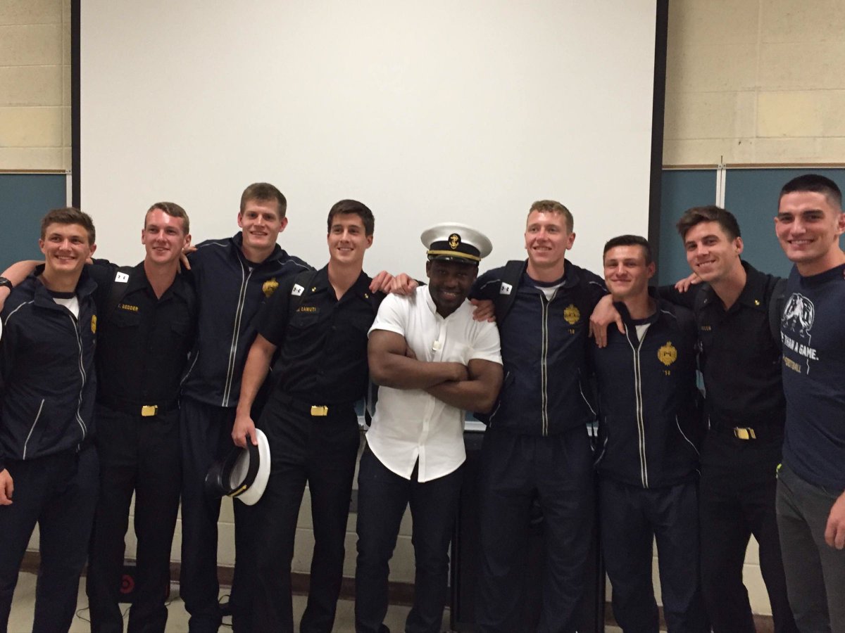 Honored to share my story with the Naval Academy tonight! #FCA