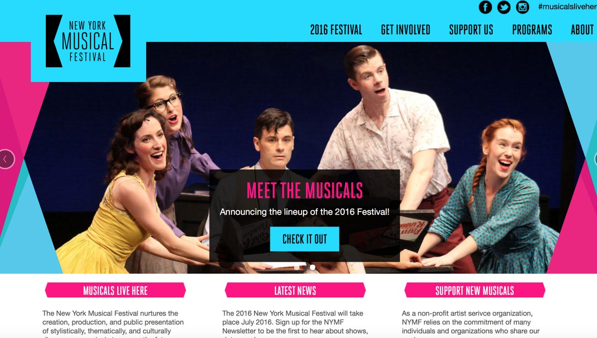 We're featured on the <a href="/NYMF/">NY Musical Festival</a> Homepage! Fun times. Congrats to all the upcoming 2016 shows! #musicals