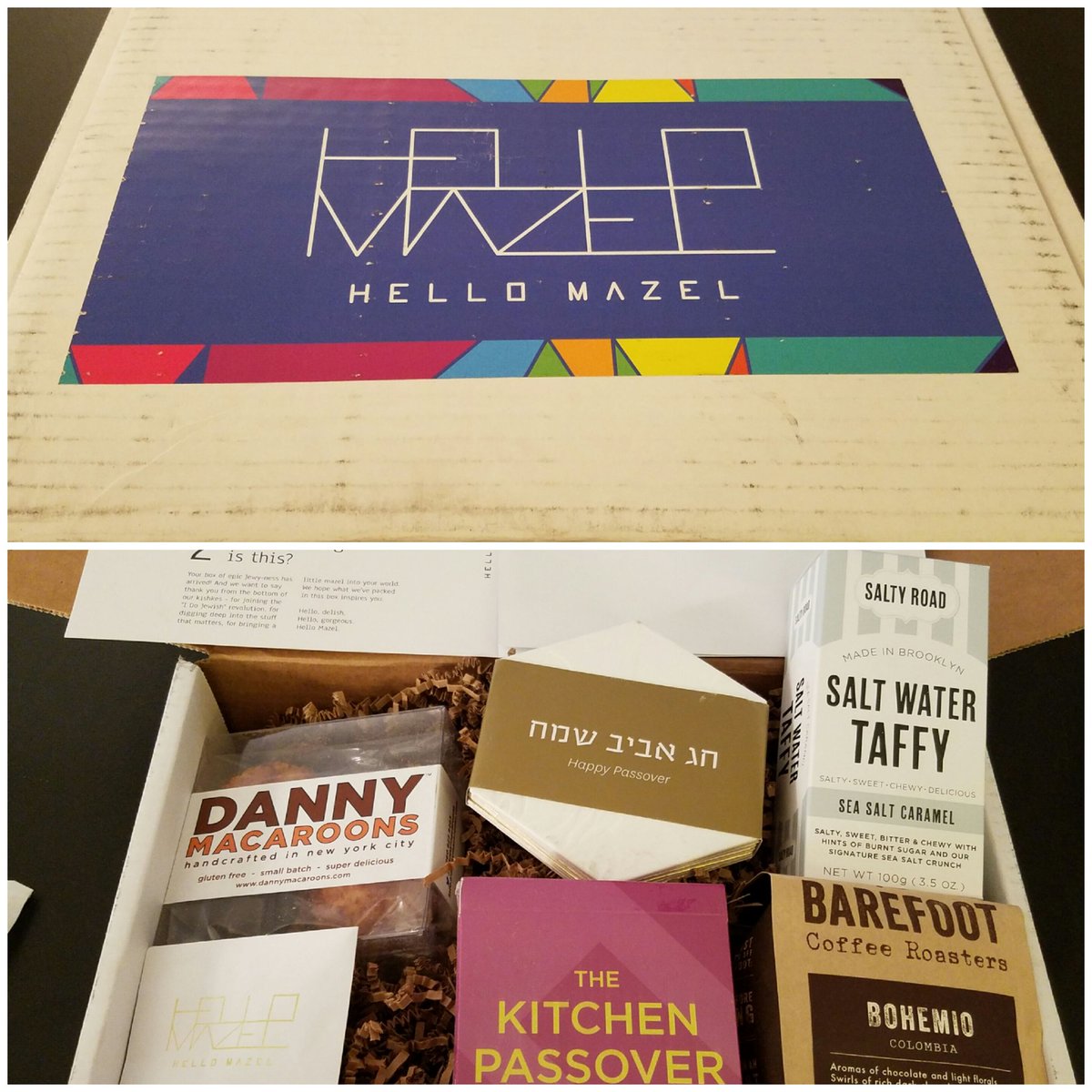 berman86's tweet photo. The @HelloMazel unboxing is complete. Bi-coastal Jewishness tied to the Passover story #HelloMazel https://t.co/UaAJ22nBCr