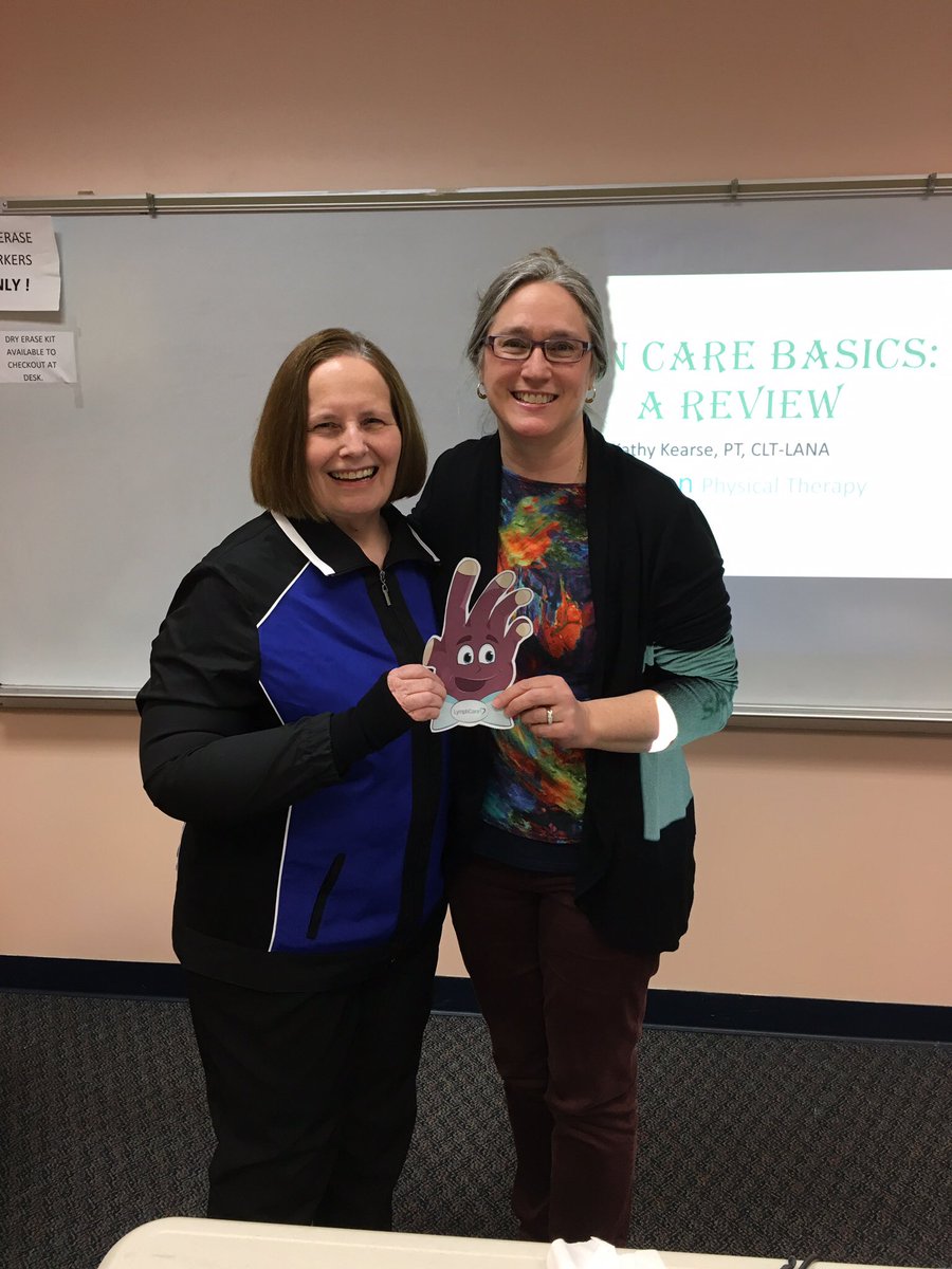 BecksSharp's tweet image. Elvy and Becky at LANET support group meeting with Kathy Kearse, PT, CLT teaching us about skin care. #LymphCare