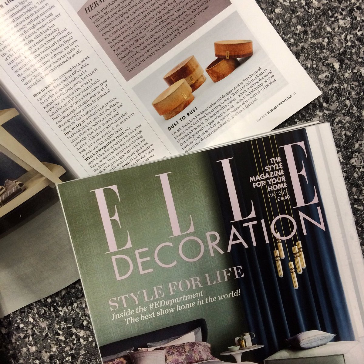 arianeprin's tweet photo. Not to be missed, the last issue of @ELLEDecoUK #rustbyprin https://t.co/8H13za2jmF