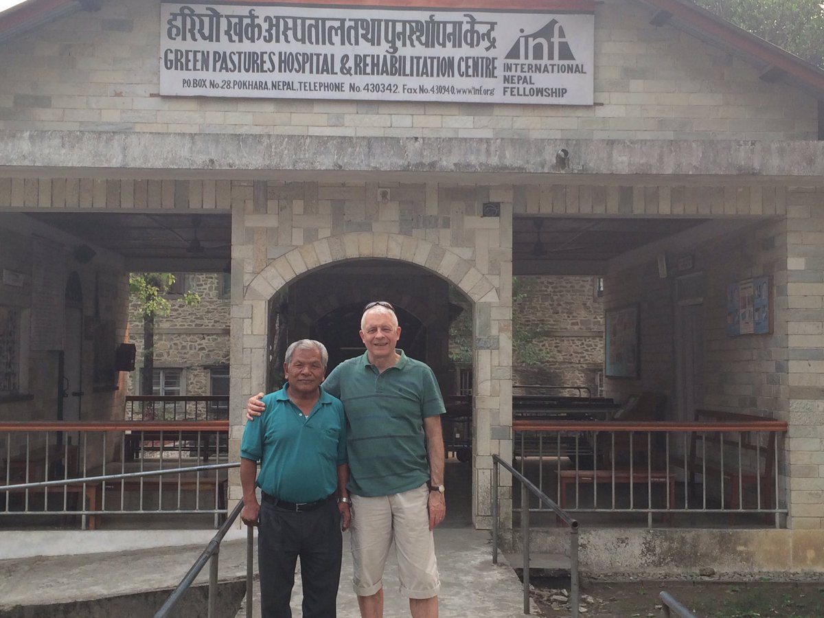 MikeLavender's tweet photo. With ShobaKhar at GP Hospital, Pokhara. Worked here for 6 years in the 80s. Some staff still around to share stories https://t.co/1zuDDQaqZ9