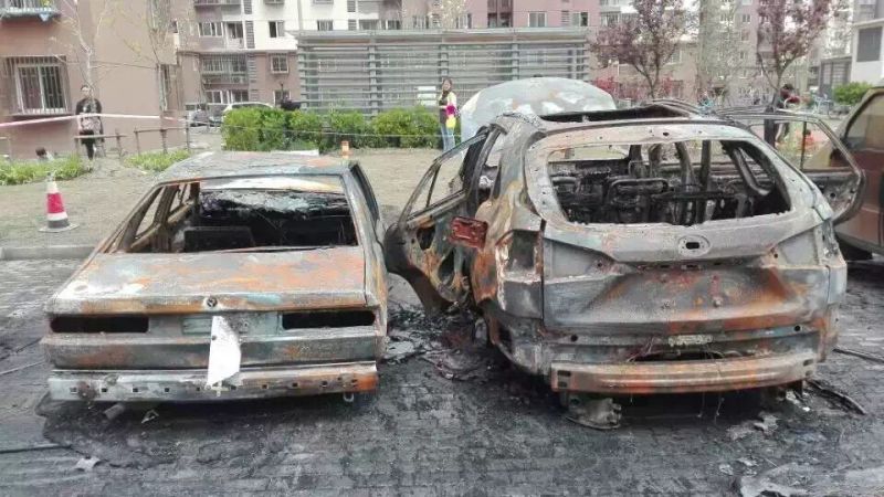 HybridKinetic's tweet photo. BYD Tang SUV self ignited and burned down to skeleton in Shanghai on April 9 2016. https://t.co/DSJG6DA0Fy
