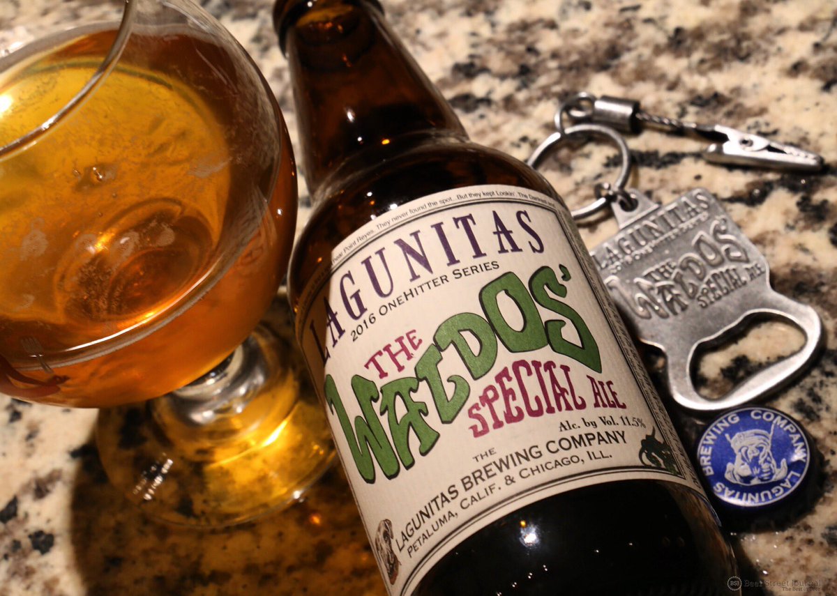 BeerSTJournal's tweet image. Lagunitas has finally bottled their 11.5% Waldo&apos;s Special Ale. Complete with roach clip bottle opener.