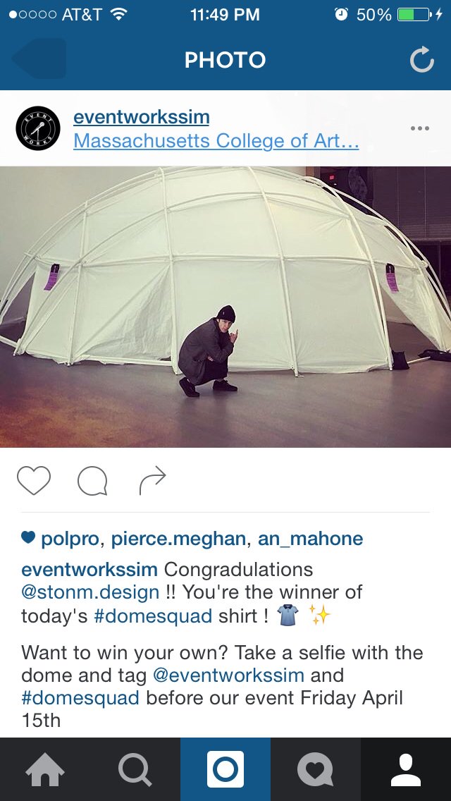 EVNTWRKS's tweet photo. One winner a day!! Take a selfie with the dome and tag @EVNTWRKS on twitter and #domesquad before Friday the 15th https://t.co/sBPu7D8ChR