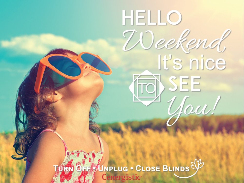 PCS_Cenergistic's tweet photo. Happy Friday! B4 u leave-pls remember 2 shutdown 4 the wknd! @Cenergistic #energyprogram #GreenforSpring https://t.co/fq0oXpsj4Q