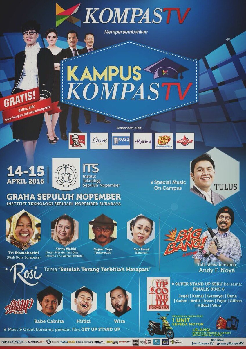 livicherlisa's tweet photo. Sampe ketemu besok di #kompaskampus ITS Surabaya☺️ https://t.co/SXiSy50JNV