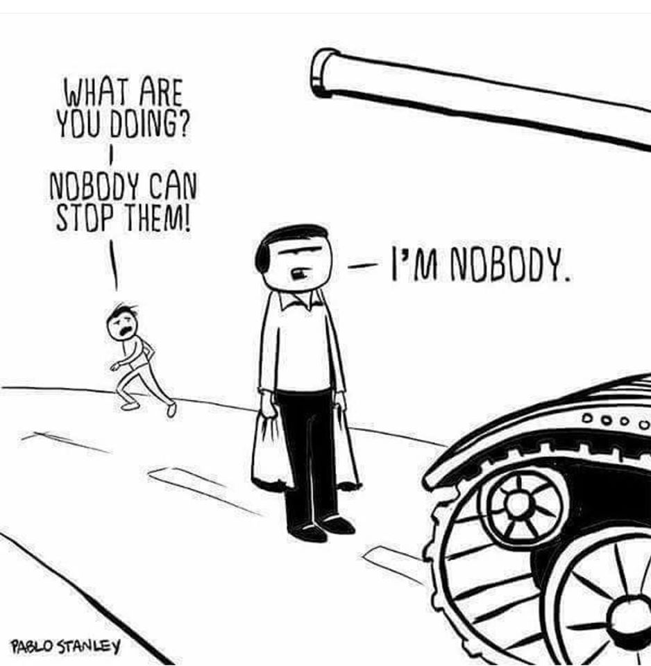 microrao's tweet photo. An inspiring cartoon.....those fighting against an unjust system might appreciate it. #BeingNobody https://t.co/YSVFIeABCo