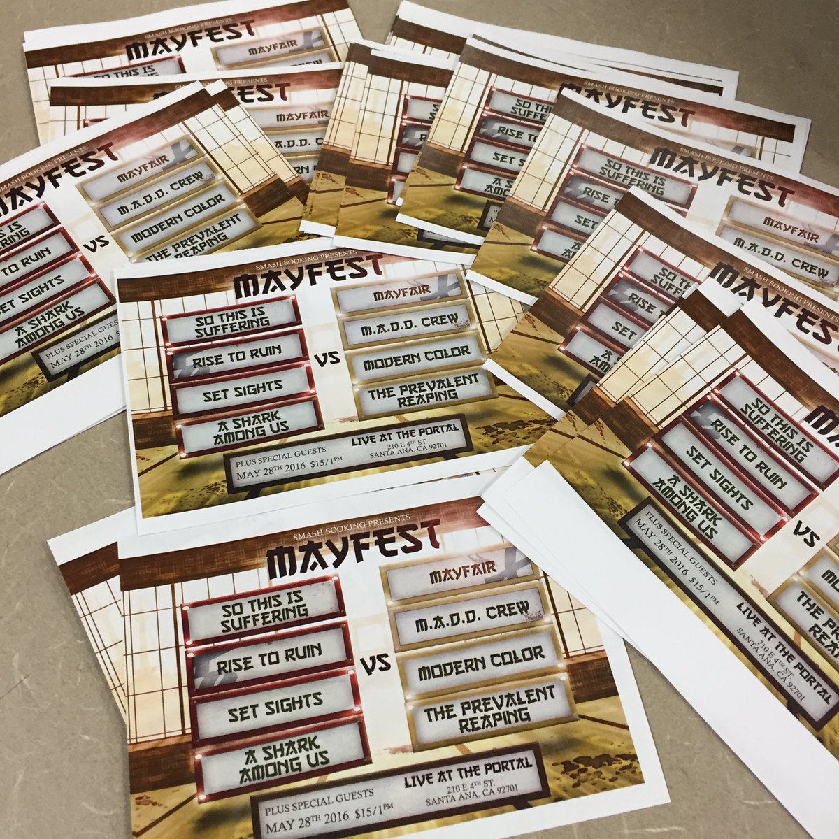 SmashBooking's tweet photo. Cuttin up flyers for MAYFEST who's coming out ?? https://t.co/0RMOMaowfb