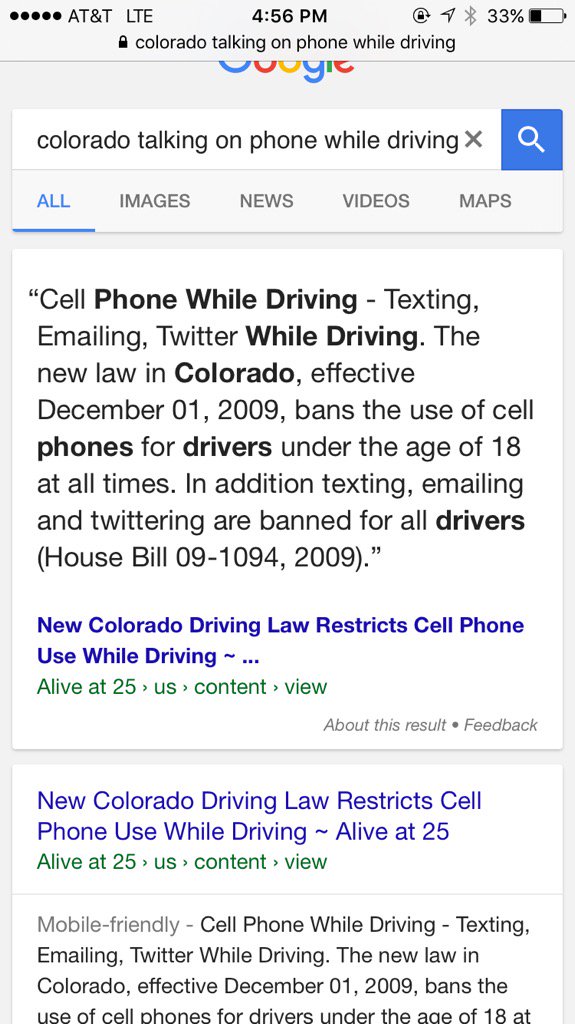 Twittering is illegal folks. Keep at it with the safe stuff, like Instagram and snapchat. Those are fine.