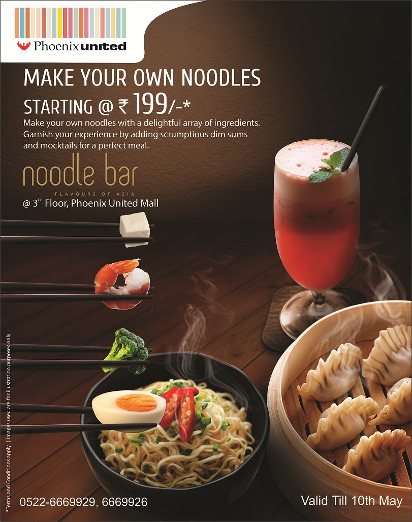 phoenixlucknow's tweet photo. Make your own #noodles with a delightful array of ingredients &amp; garnish your experience. https://t.co/NRyhV9U56j