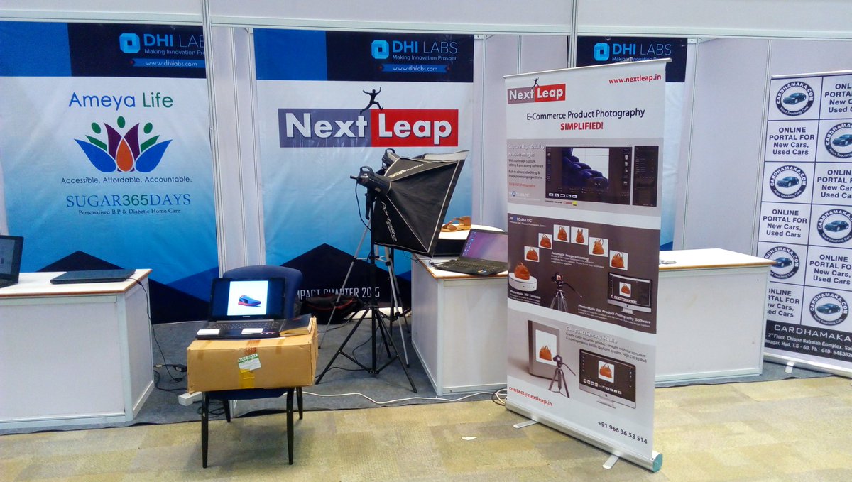 NextLeapTech's tweet image. #Nextleap stall all set to go @dhi_labs #impact #chapter #startups #startupindia #ecommerce #hyderabad