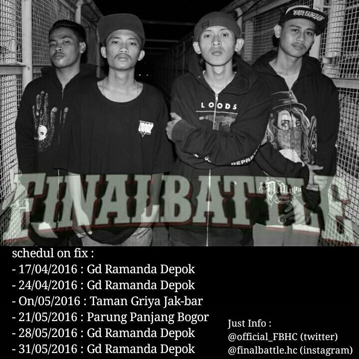 On schedule April-Mei 2016 <a href="/Official_FBHC/">FINAL BATTLE HC</a> jangan lewatkan meliar bersama mereka. See yaaa... 🙌🙌🙌🙌