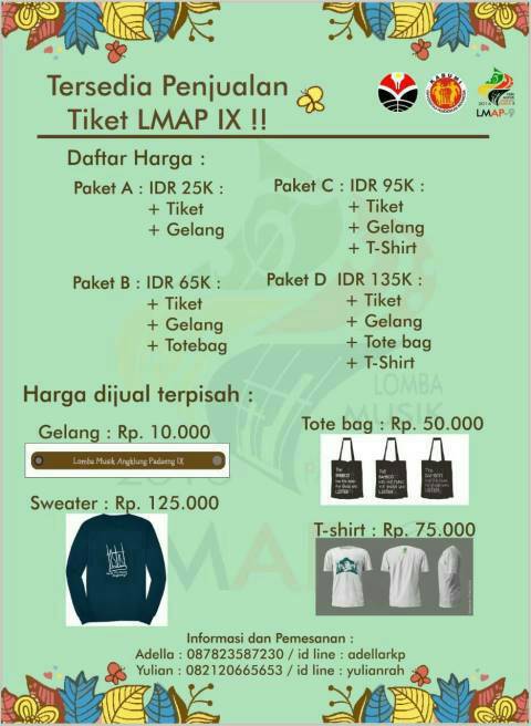 Selamat siang 😉
Ayo yang mau nonton LMAP IX, kebetulan IF Angklung Orchestra ikutan lomba di acara tersebut loh ...