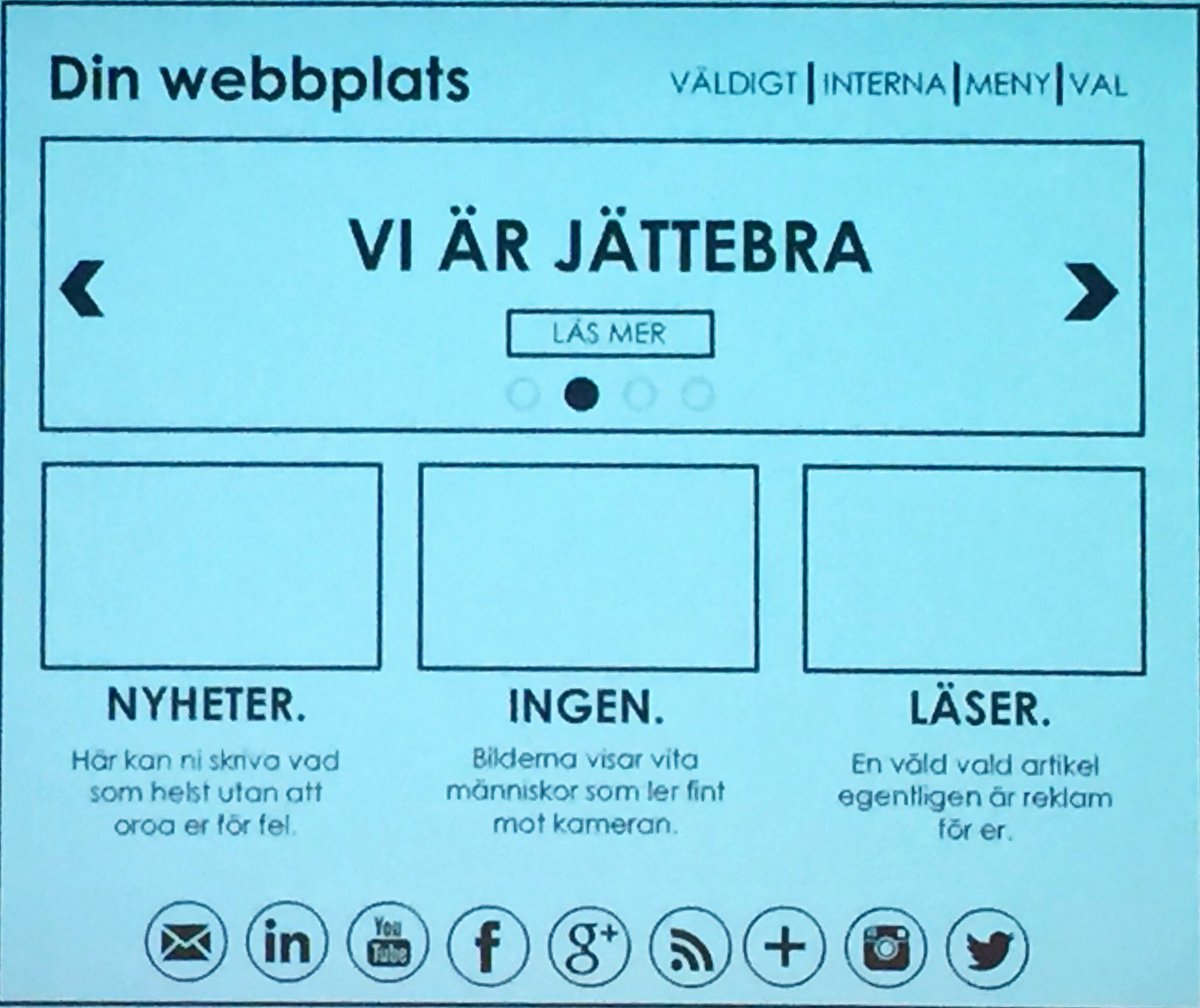 Typisk användarenkät. Interaktionsdesignhumor med hög abstraktionsnivå på #Funka2016 av @supmah5 👊🏼 #uu #uxd #ux
