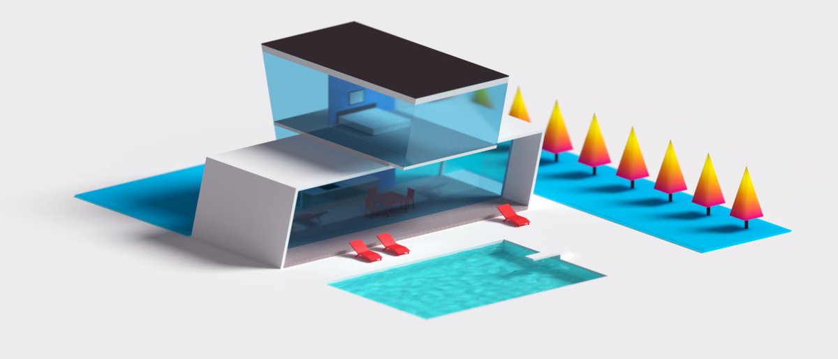 #Lowpoly #Futuristic house, just experiment :) #b3d #blender #illustration #art #design