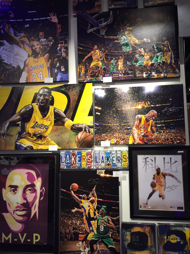 KNXmargaret's tweet photo. The Team LA store goes Team #KobeBryant to commemorate his 20yr career w/ limited edition 24 Collection. @KNX1070 https://t.co/GIIFjPP77y