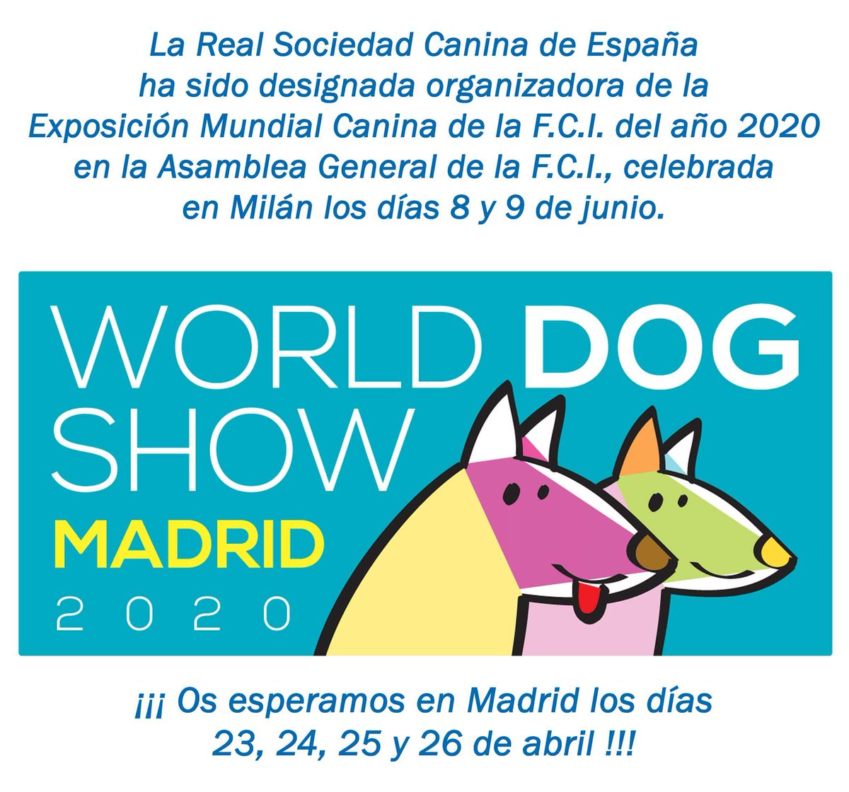 Rsceoficial's tweet photo. No podemos ser más felices! 😁 👏 #rsce #WorldDogShow #mundialcanina https://t.co/qejEnOAxTQ