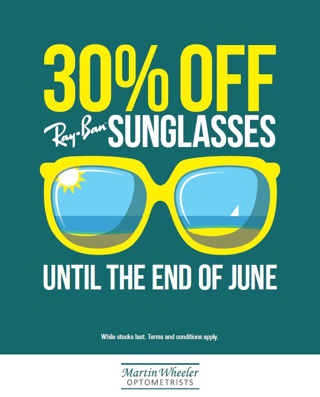 MartinWheelers's tweet photo. We have a great offer on at the moment! 30% of Rayban Sunspecs, until the end of June! #brandswelove #sunspecs https://t.co/NFA98IfDmr