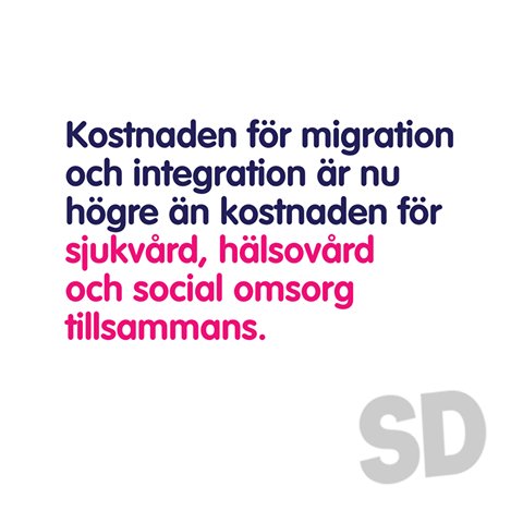 sdriks's tweet photo. Valet står mellan massinvandring eller välfärd. Vad regeringen prioriterar är återigen tydligt.

#svpol https://t.co/1Z4pjuRUeS