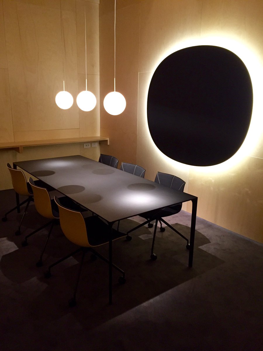 danielgavanews's tweet photo. The contemporary meeting room by @ArperSPA feat. the new #Parentesit acoustic panel with bluetooth connection + led https://t.co/ZeUU3040wZ