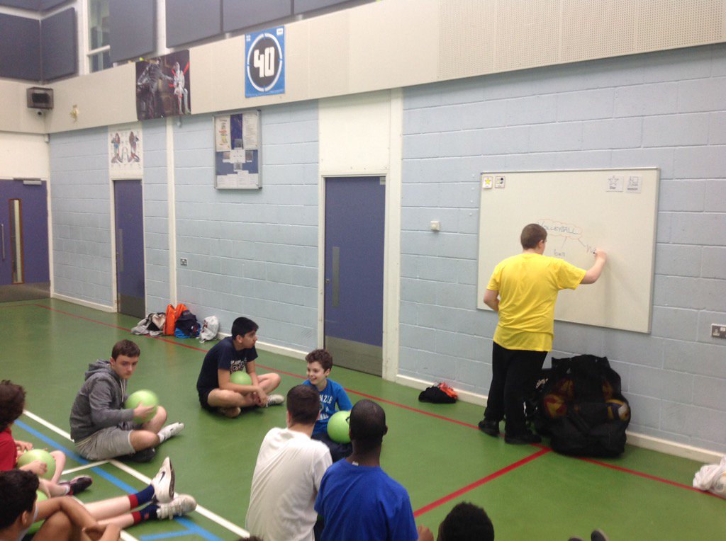 Cyprus class @SportsLeadersUK creating a word cloud during a volleyball lesson @CharltonSch