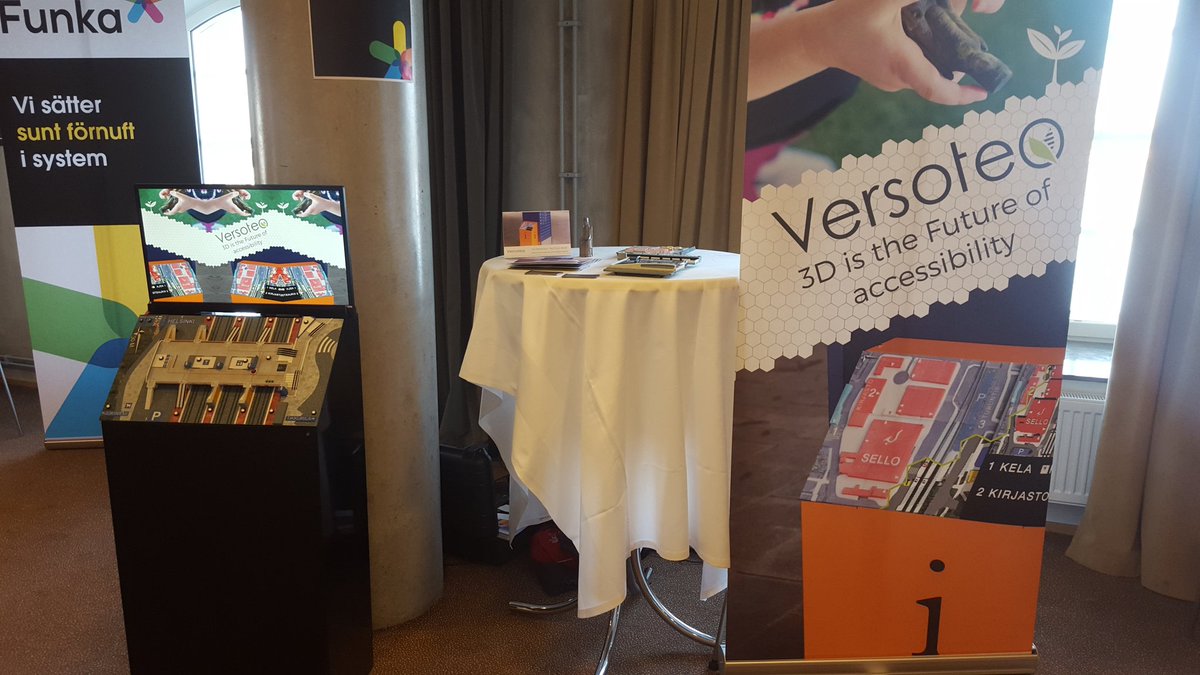 Versoteq's tweet image. Our #Funka2016 stand at the 2nd floor.  #tactilemap with audio and screen to show info texts and even sign language