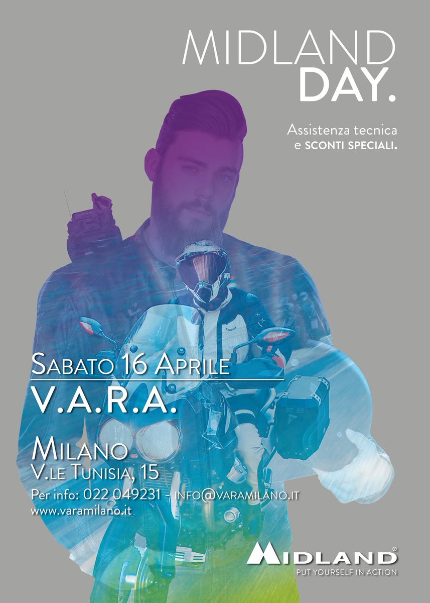 Midland_Italia's tweet photo. Sabato 16 aprile vi aspettiamo a #Milano da Vara, negozio di #auto e #moto accessori per il 1° #MidlanDay del mese! https://t.co/j0OfAkfQ6u