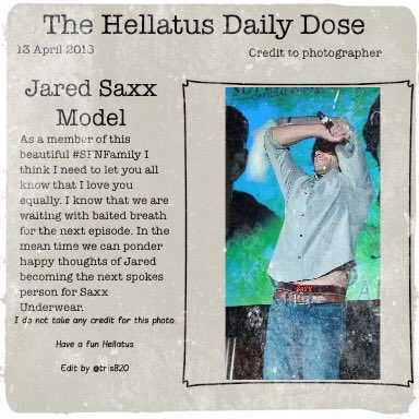 tris820's tweet photo. Day 6 of Hellatus... #JaredSaxxModel #DailyDose #Hellatus @jarpad @saxxunderwear @SalleeTart @SPN_sil @Bubbies7 https://t.co/Fo3HtXncYd