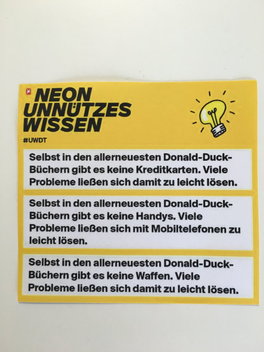 PETHOEPFNER's tweet photo. Eure Lösung im Unnützen Wissen ist leider nicht richtig @neon_magazin Wir helfen gern. Grüße aus #Entenhausen #UWDT https://t.co/Xc1g0aO11S
