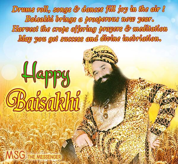 Gurmeetramrahim's tweet photo. #MSGblessings May the festival of Baisakhi bring unlimited joy,good fortune,health &amp; divine grace 2 everyone. https://t.co/jK3eBOi1Ty