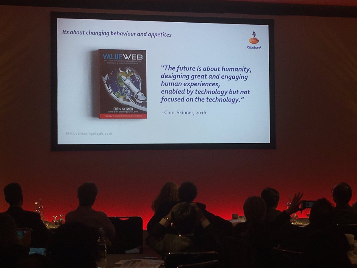 jayster's tweet photo. Great quote from @FSClub used at the @Efma_news summit by Michael Dooijes of Rabobank @getMoven https://t.co/XHEmLLWYuz