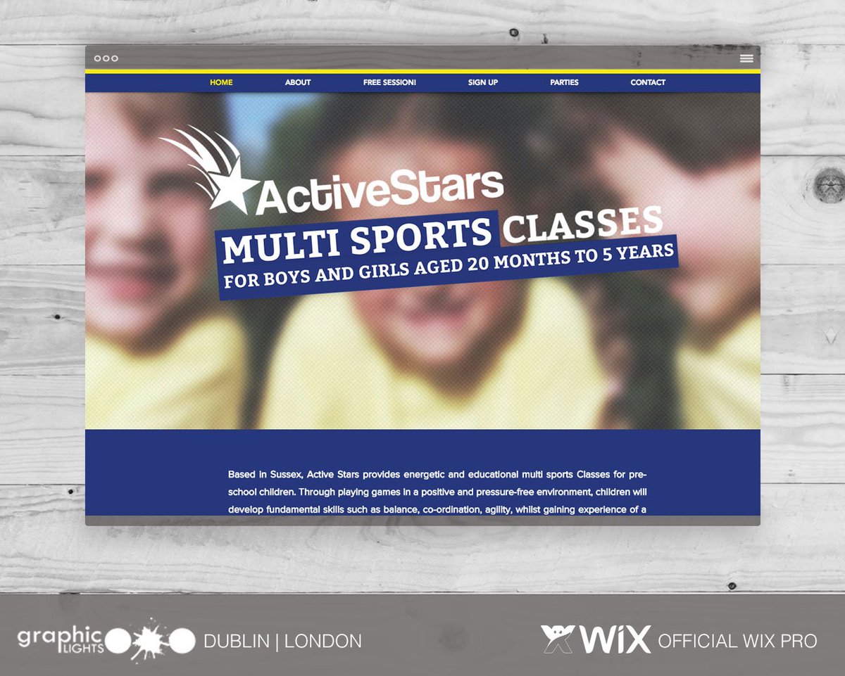 GraphicLights's tweet photo. Latest website to go live this week for Active Stars, #Surrey, UK #Wix #wixprodesigner #webdesign #london #dublin https://t.co/dFAbtPapr1