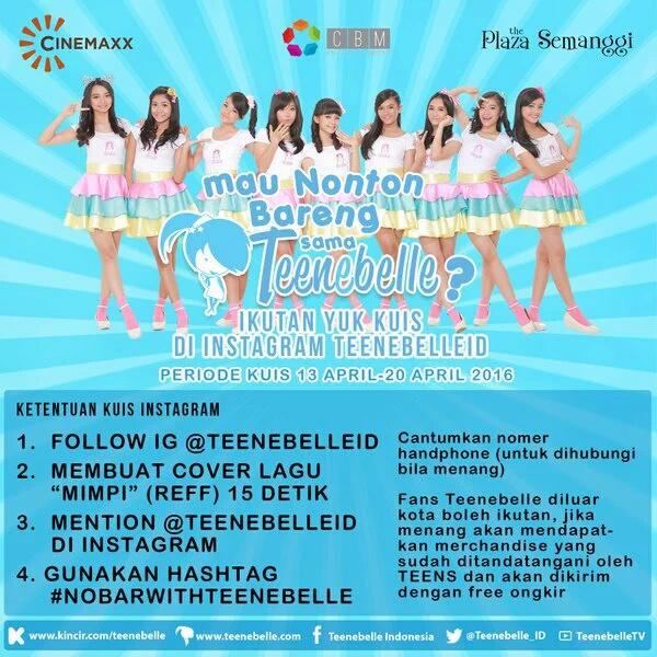 Caranya gampang banget ni kalian tinggal ikut kuis di Instagram Teenebelleid (periode 13-20 april 2016)