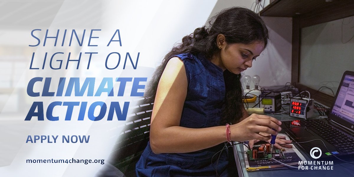 UNFCCC's tweet image. Do you have a #cleanenergy solution? Yours could take you to #COP22 in Morocco! Apply now: momentum.unfccc.int