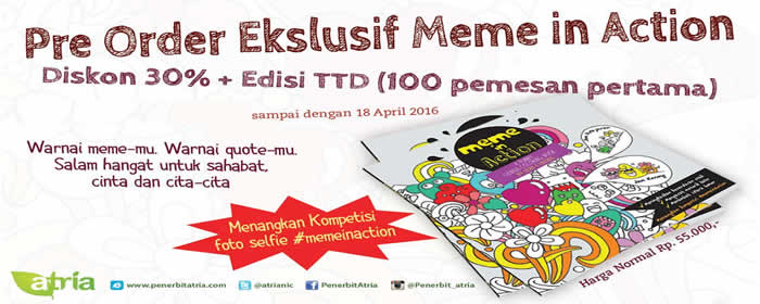 bukabuku's tweet photo. Preorder #MemeInAction >> https://t.co/Af6sV7aPpy dapatkan Edisi TTD + Disk.30% @Atrianic https://t.co/B6mN5a3U0n