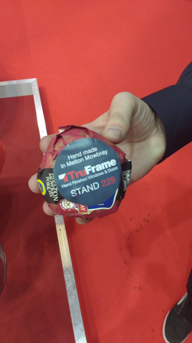 ICAAL_UK's tweet photo. At the @fitshow? Don't forget to pick up a pork pie from the @TruFrame stand! #fitshow2016 #doubleglazingnetwork https://t.co/o18iRwNoPZ