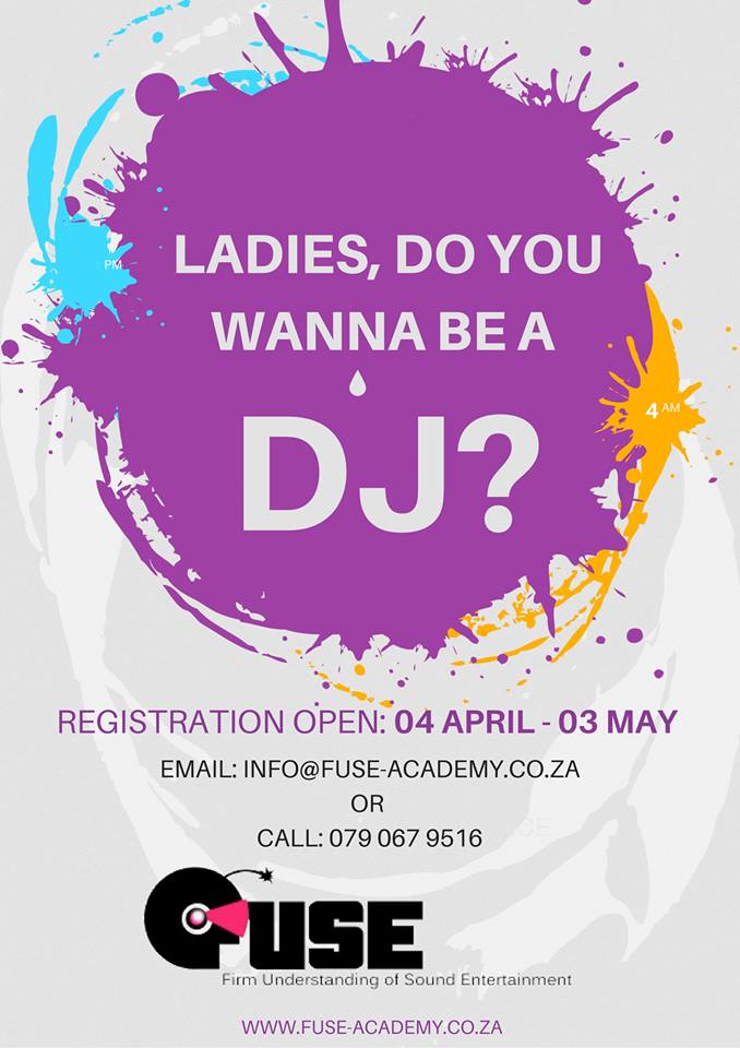 eduzemobile's tweet photo. @FuseAcademy is calling on all aspiring FEMALE DJs to register for their course. Go make your dreams come true! https://t.co/2SzUS8MLPh
