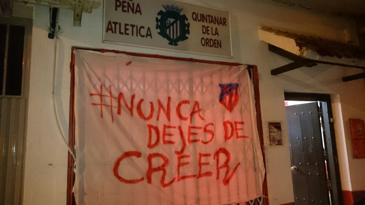 VAMOS TODOS LOS ATLETICOS HOY A LA PEÑA!  #NuncaDejesDeCreer #JuntosHaciaLaVictoria